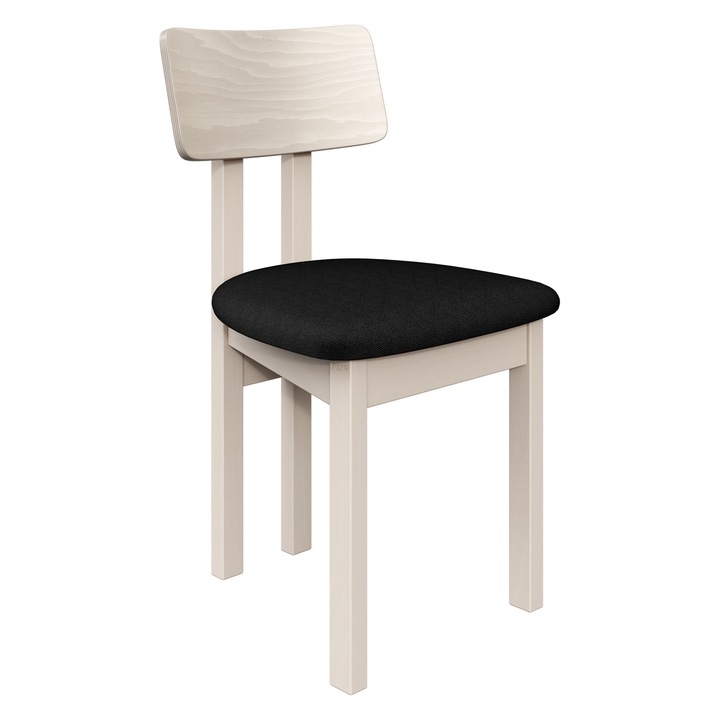 Scaun dining Kizeko II, MIRJAN 24, casmir + negru, 47x48x85 cm