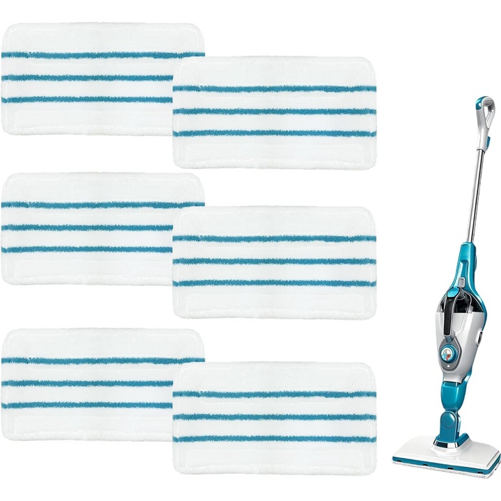 Set 6 lavete inlocuire pentru mop, microfibra, lavabile, 30x16.5cm