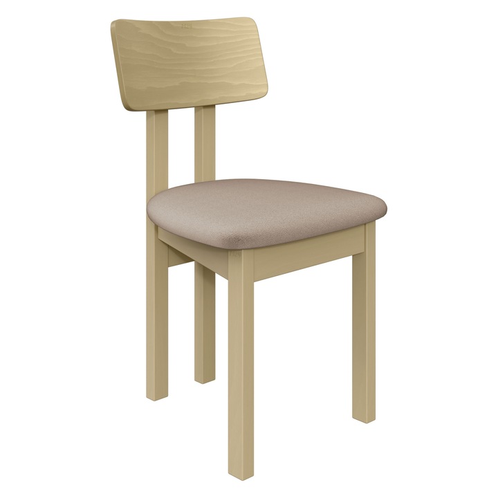 Scaun dining Kizeko II, MIRJAN 24, sonoma + bej, 47x48x85 cm