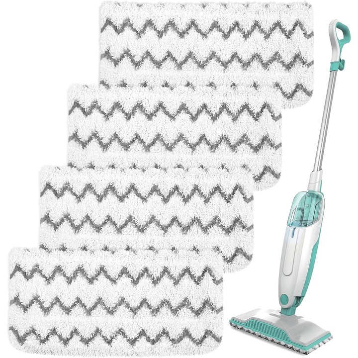Set 4 lavete de inlocuire pentru mop cu aburi, microfibra, lavabile, compatibile cu mopurile Shark S1000, S1000A, S1000C, S1000WM, S1001C