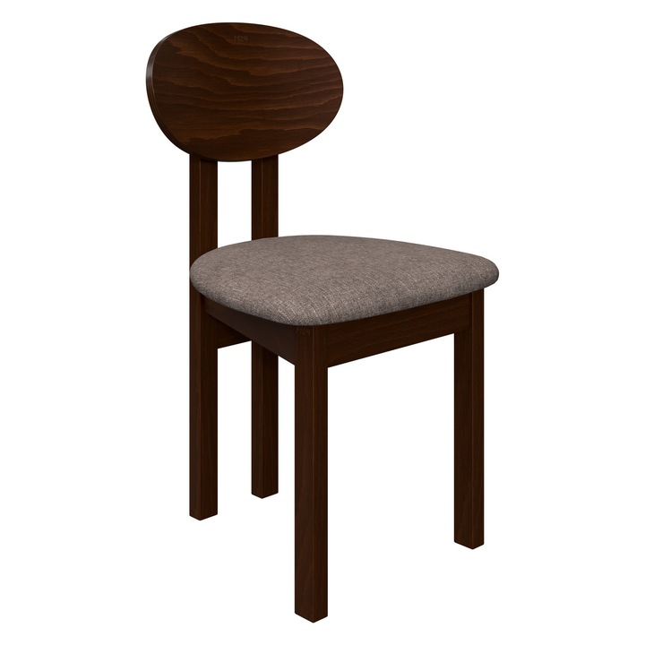 Scaun dining Kizeko III, MIRJAN 24, nuc + maro deschis, 47x48x85 cm