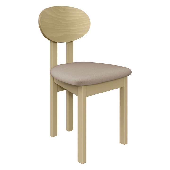 Scaun dining Kizeko III, MIRJAN 24, sonoma + bej, 47x48x85 cm