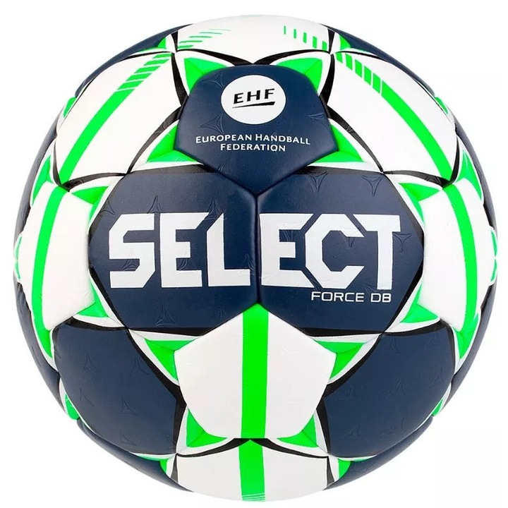 Minge de antrenament SELECT Force DB EHF Handbal – Dual Bonded, mărimea 2, verde-albastru-alb