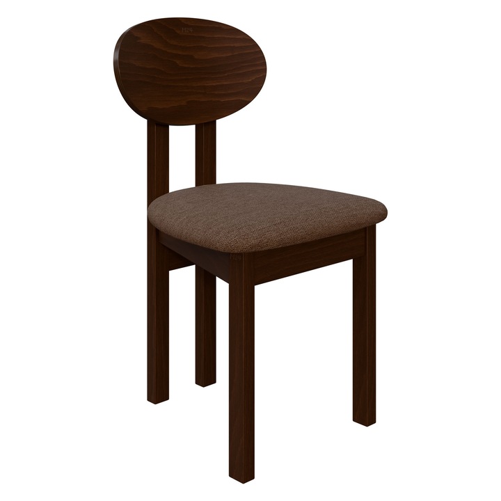 Scaun dining Kizeko III, MIRJAN 24, nuc + maro, 47x48x85 cm