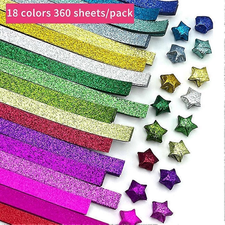 Set 360 foi hartie origami, multicolor, 25cm