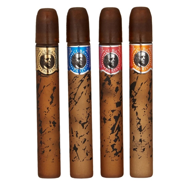 Set parfumuri barbatesti Cuba Paris Miniatures, EDT, 4 x 35ml, Cuba, 4 arome diferite