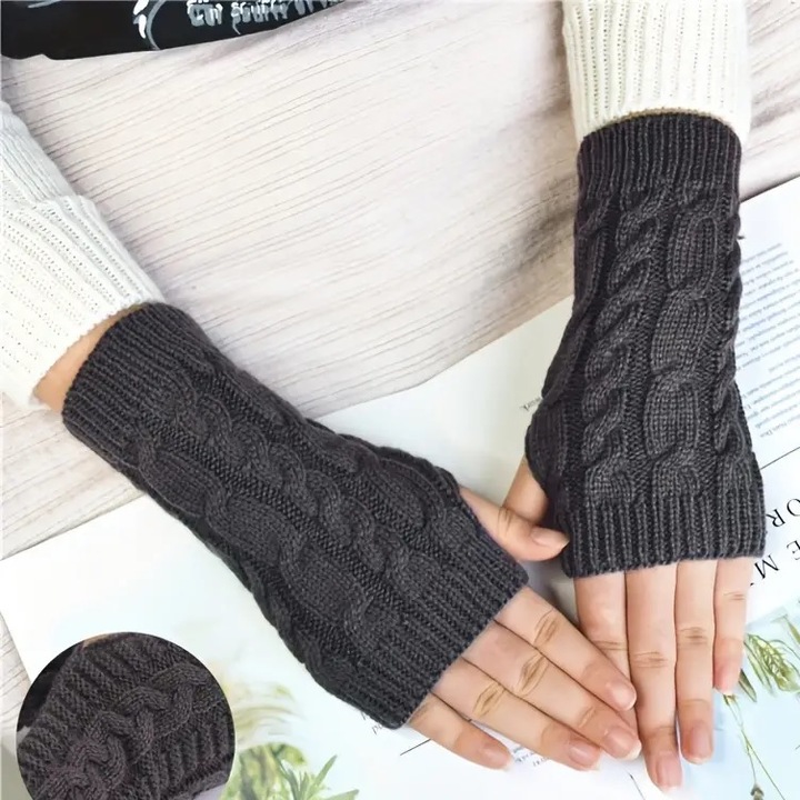 Manusi fara degete, IZMAEL, gri inchis, 21x7cm