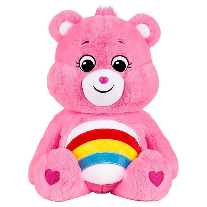 Jucarie de plus Jumbo Cheer Bear 60cm, roz, set pentru copii de 4 ani+