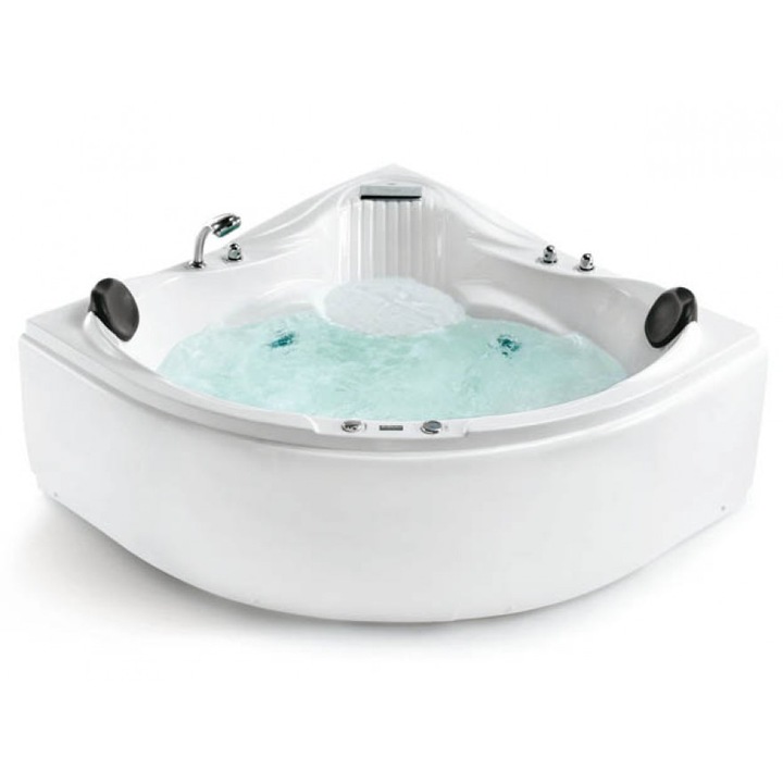 Cada cu hidromasaj Imorom, acril, alb