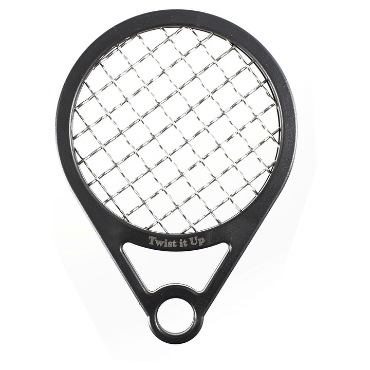 Pieptene pentru rasuciri, design racheta de tenis, negru, lavabil, pentru barbati