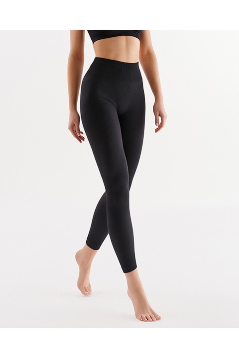 Gabriella varrás nélküli, magas derekú, push-up hatású leggings, fekete, S-M/L28 méret
