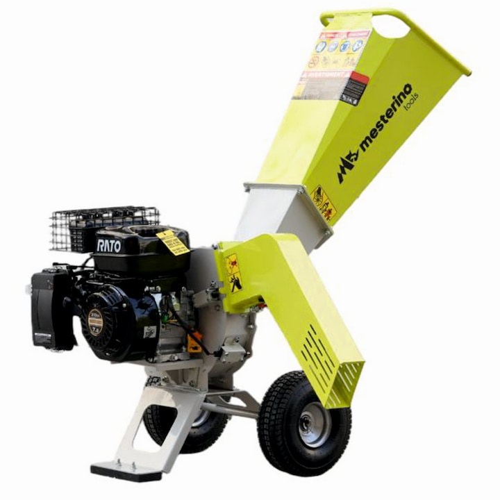 Tocator de crengi si resturi vegetale, MESTERINO MT-70SP, motor pe benzina RATO in 4 timpi 212cc, 7 CP, diametru maxim de taiere 75mm