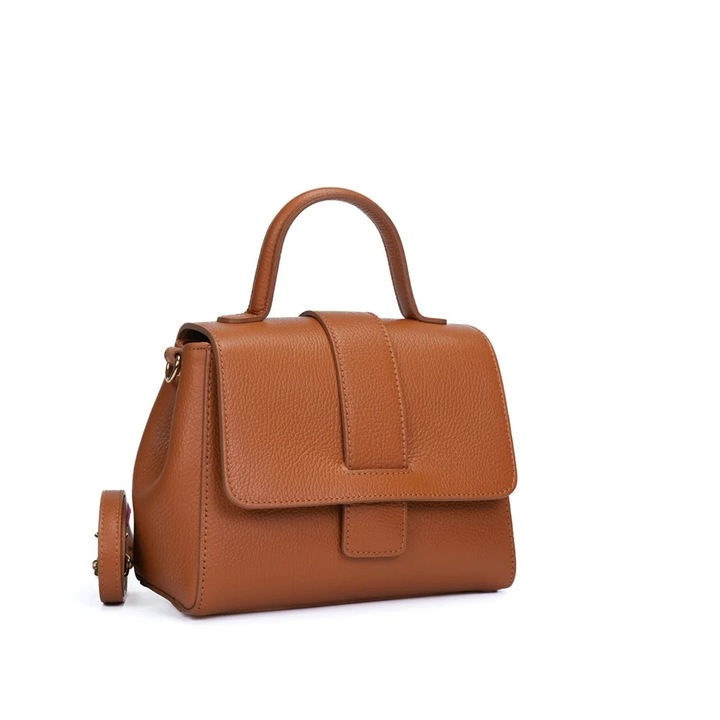 Poseta Piele Olivia Nou, Maro camel deschis, 24×12.5x20