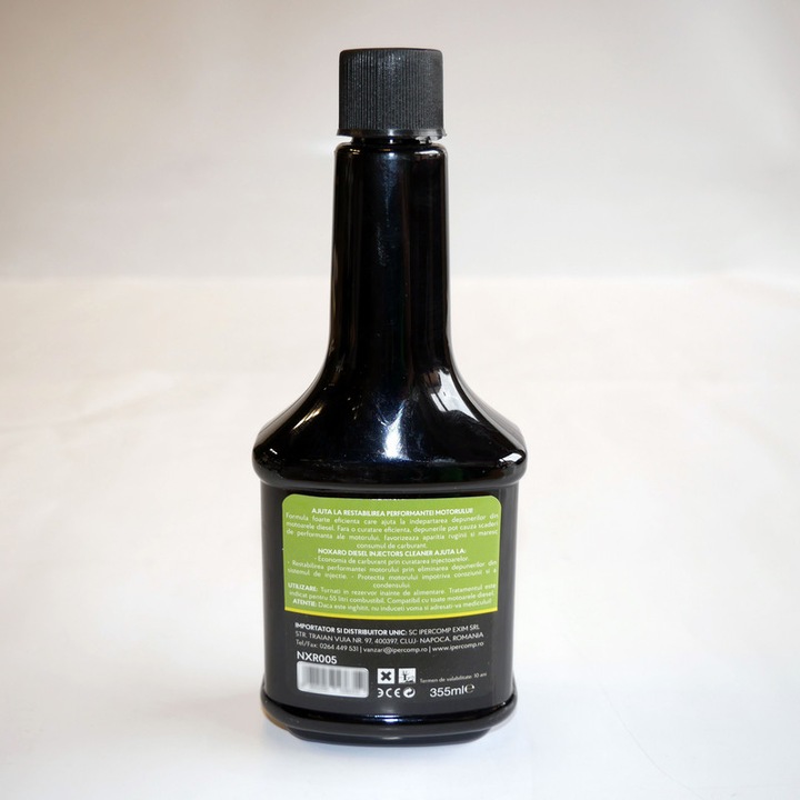 Aditiv curatat injectoare motorina NOXARO, Economie de carburant, Marire performanta, Reducere Emisii Noxe, Capacitate 355 ml, 4x Stickere