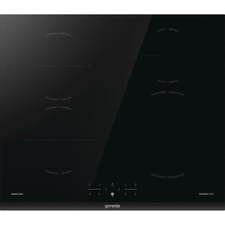 Plita cu Inductie Gorenje, 59.5 cm, 4 zone, Touch, sticla ceramica, Negru
