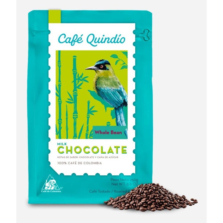 Specialty Szemes Kávé, Café Quindío Milk Chocolate, Special Harvest, Colombia Castillo Arabica, Tejcsokoládé Kakaó, Single Origin Córdoba Quindío, 250 g