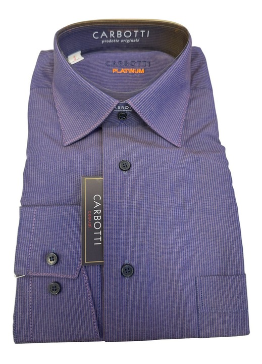 Carbotti férfi lila csíkos ing, hosszú ujjú, pamut-poliészter, S méret