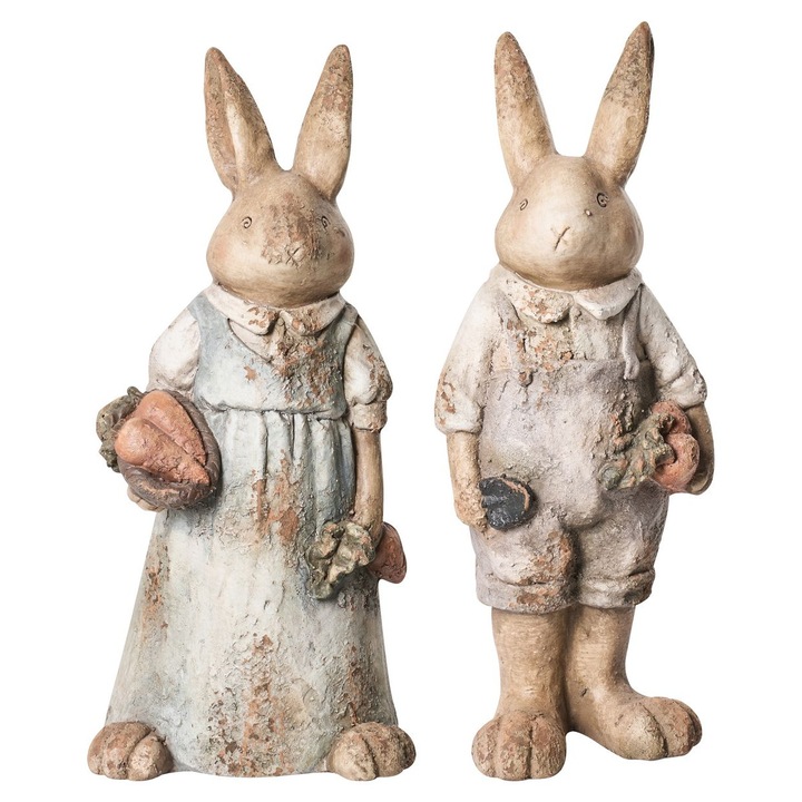 Set de 2 statuete de gradina Barolo Iepure Multicolor