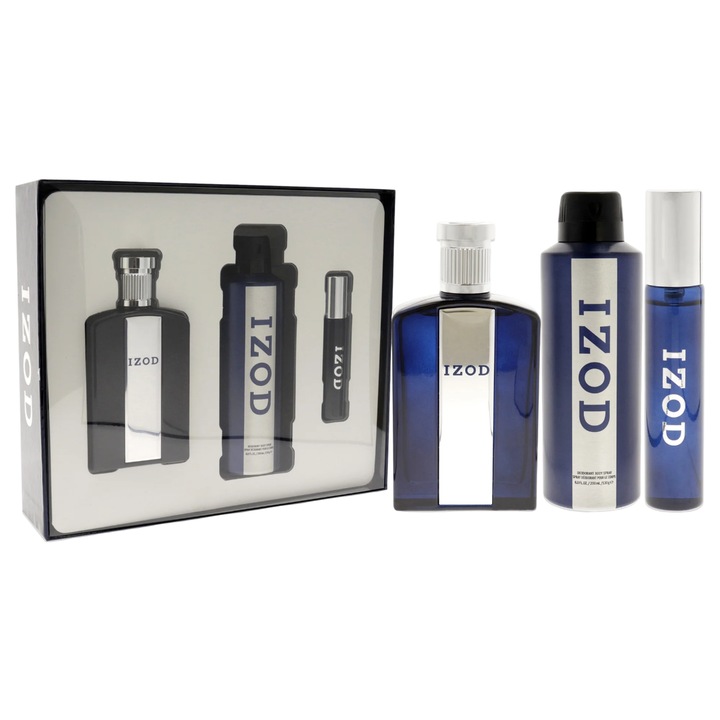 Set Izod: Izod, Apa de Toaleta, Pentru Barbati, 100 ml + Izod, Apa de Toaleta, Pentru Barbati, 15 ml + Izod, Spray Parfumat, Pentru Barbati, 200 ml