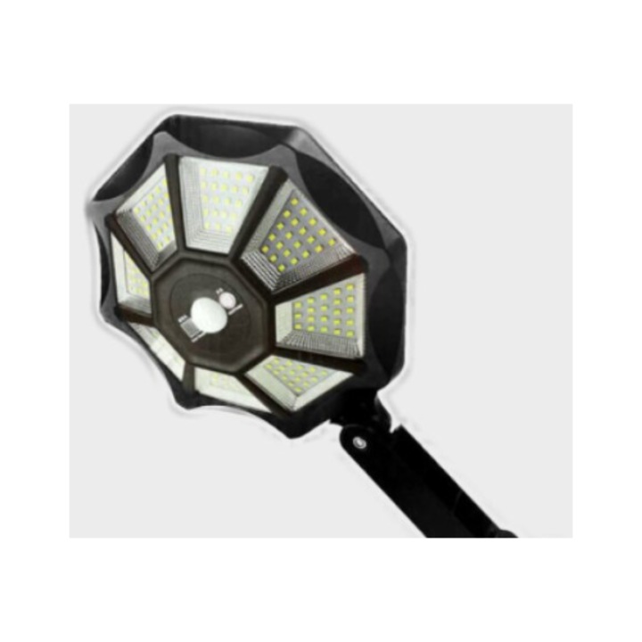 Lampa stradală solară cu senzor de proximitate, DEEBCO, rezistentă la intemperii, negru, exterior