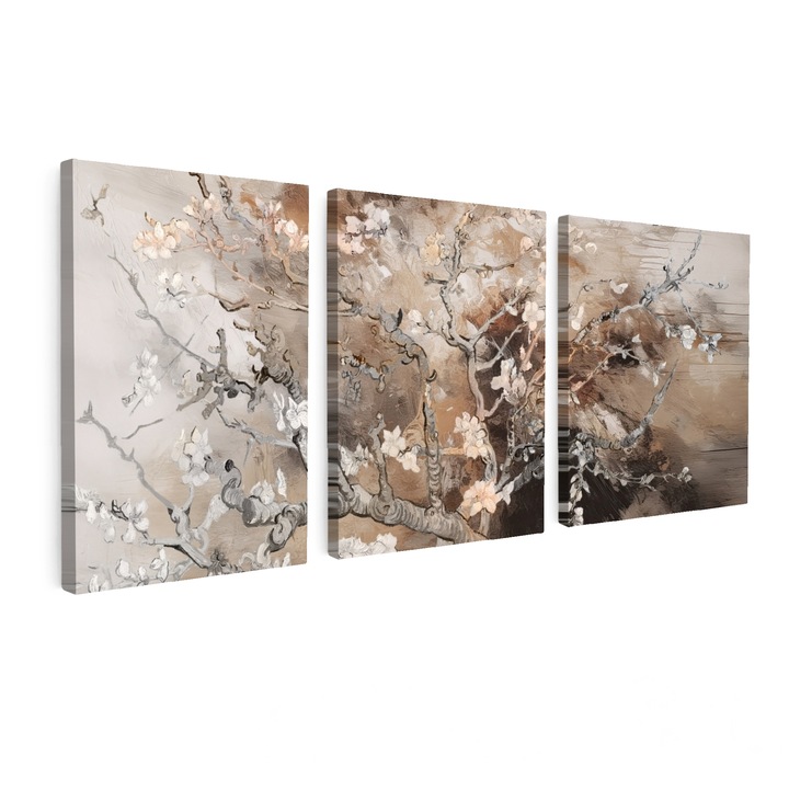 Set Tablouri Multicanvas 3 Piese, Abstract, Decorative, Living, Modern Art, Decorarea peretilor 180x80 cm