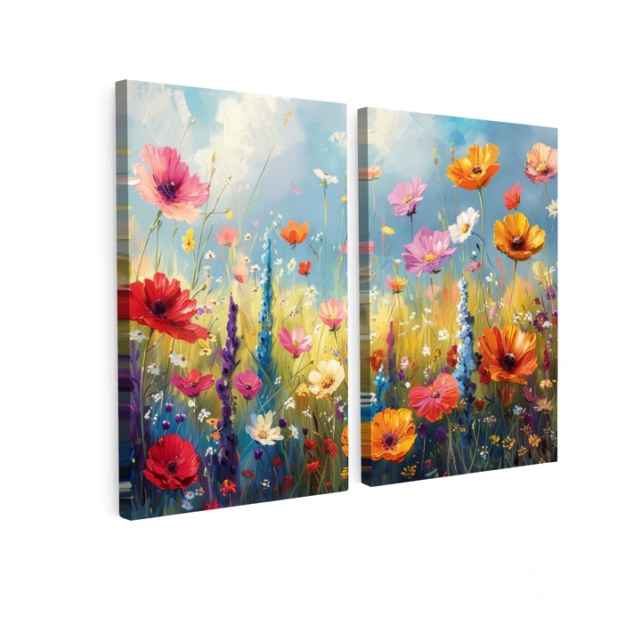 Set Tablouri Multicanvas 2 Piese, Abstract, Decorative, Living, Modern Art, Decorarea peretilor 240x180 cm