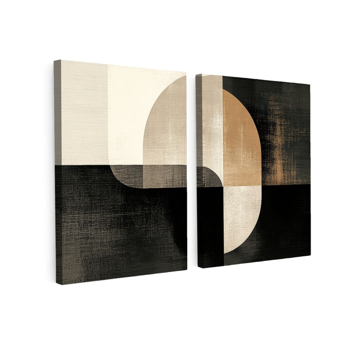 Set Tablouri Multicanvas 2 Piese, Abstract, Decorative, Living, Modern Art, Decorarea peretilor 60x40 cm