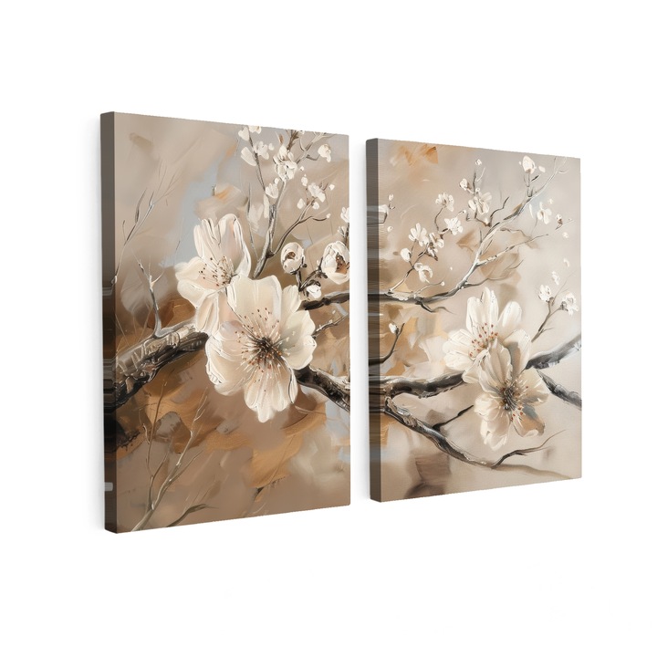 Set Tablouri Multicanvas 2 Piese, Abstract, Decorative, Living, Modern Art, Decorarea peretilor 100x70 cm