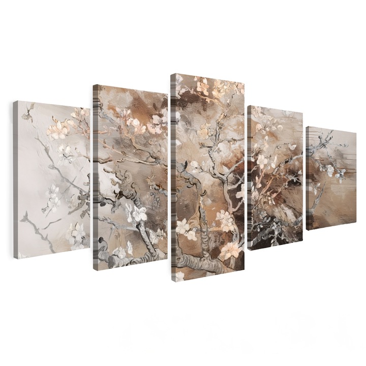 Set Tablouri Multicanvas 5 Piese, Abstract, Decorative, Living, Modern Art, Decorarea peretilor 150x80 cm