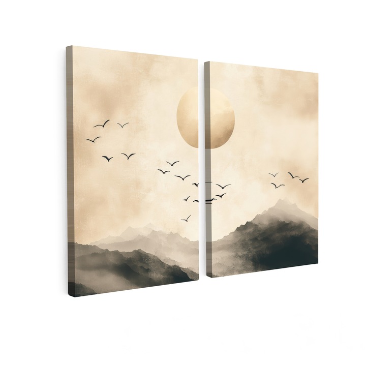 Set Tablouri Multicanvas 2 Piese, Abstract, Decorative, Living, Modern Art, Decorarea peretilor 160x120 cm