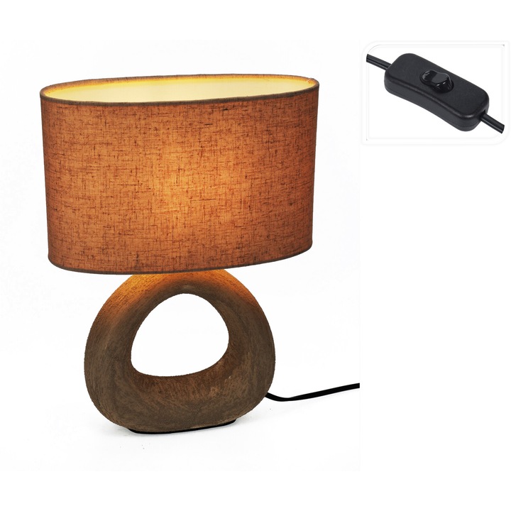 Lampa ceramica Koopman H33.5 cm E14 maro-nisip