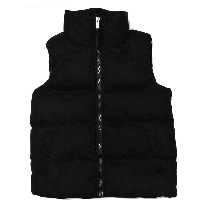 Férfi fekete steppelt mellény – Puffer alkalmi utcai viselet, Fekete