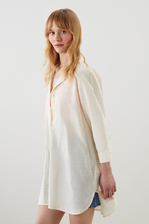 LC WAIKIKI, Camasa supradimensionata din bumbac, Bej deschis