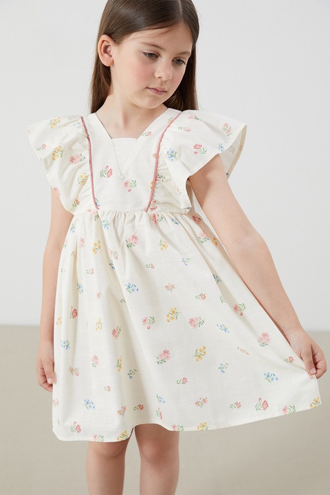 LC WAIKIKI, Rochie fara maneci cu volane, Bej, 80-92 CM