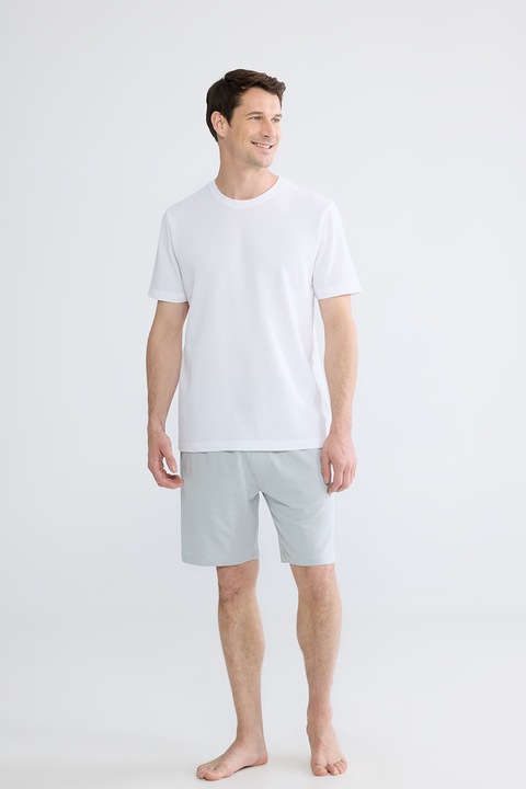 LC WAIKIKI, Pantaloni scurti de pijama cu snur, Gri deschis
