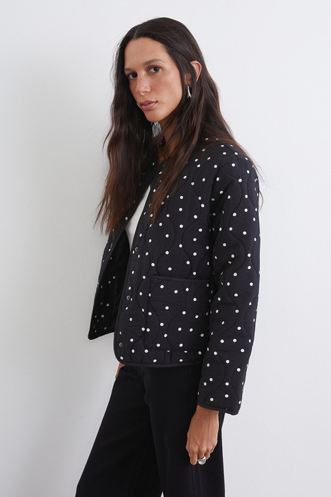 LC WAIKIKI, Jacheta cu imprimeu buline, Negru