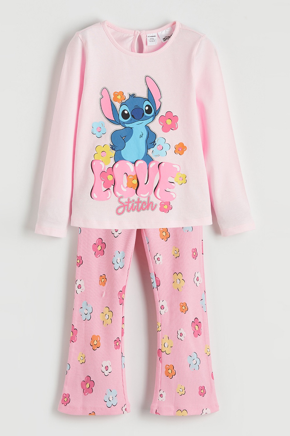 ♡♡♡ LC WAIKIKI, Set de imbracaminte cu volane - 2 Piese, Roz prafuit