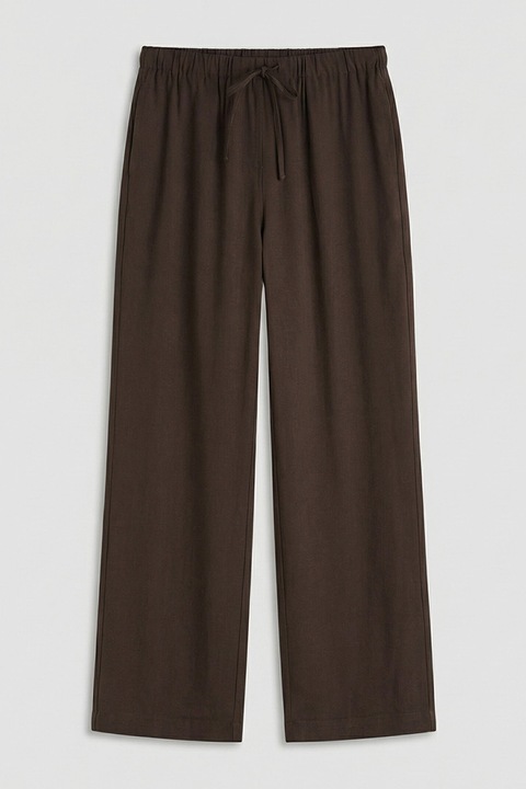 LC WAIKIKI, Pantaloni cu croiala ampla si snur, Maro pamantiu, 38