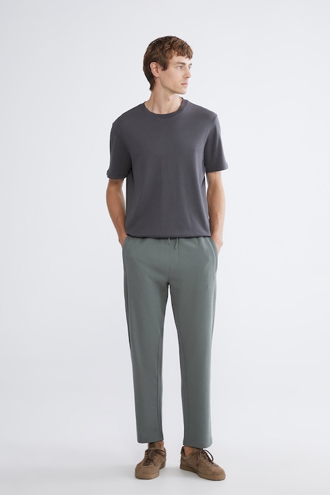 LC WAIKIKI, Pantaloni drepti din amestec de bumbac, Verde sparanghel