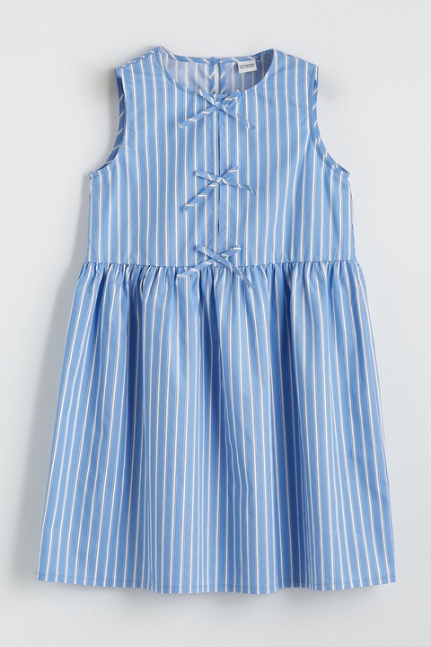 LC WAIKIKI, Rochie evazata cu dungi, Alb, Albastru, 122-128 CM