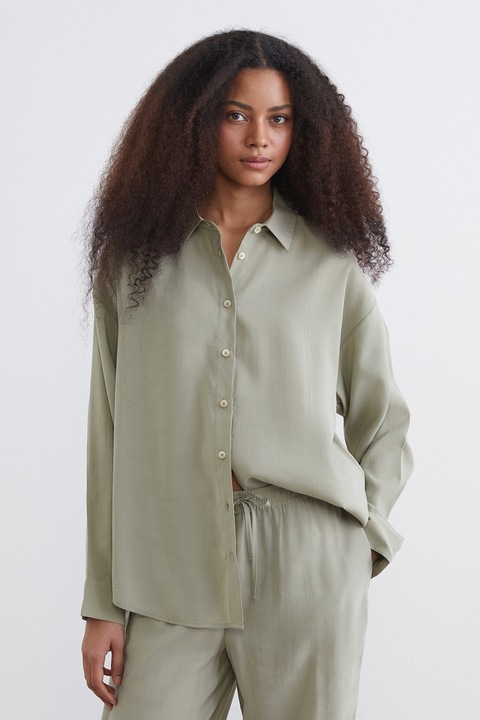 LC WAIKIKI, Camasa lejera din amestec de modal, Verde pal