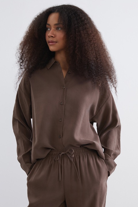 LC WAIKIKI, Camasa lejera din amestec de modal, Maro pamantiu