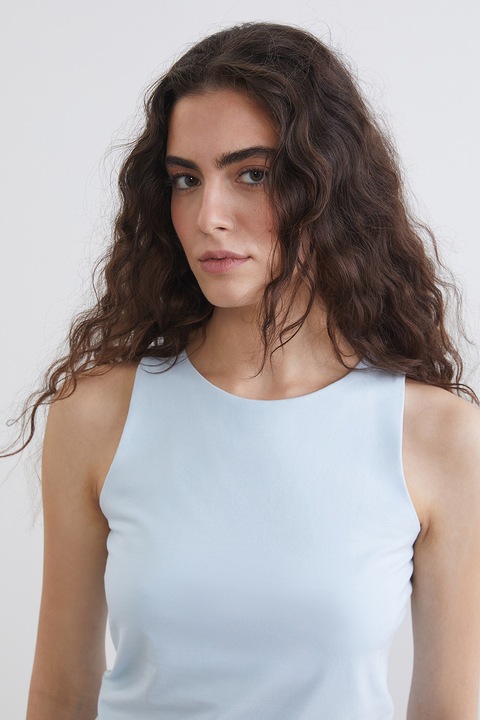 LC WAIKIKI, Top extra slim fit, Albastru glaciar