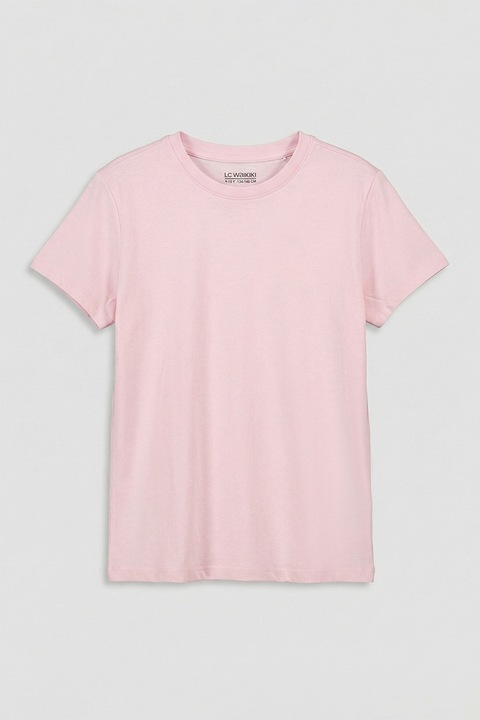 LC WAIKIKI, Tricou regular-fit de bumbac, Roz pastel