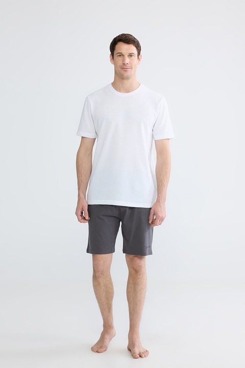 LC WAIKIKI, Pantaloni scurti de pijama cu snur de ajustare, Maro taupe