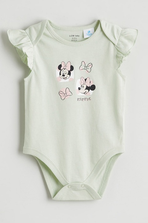 LC WAIKIKI, Set de body-uri cu imprimeu cu Minnie Mouse - 2 piese, Alb, Verde pal, 56-62 CM