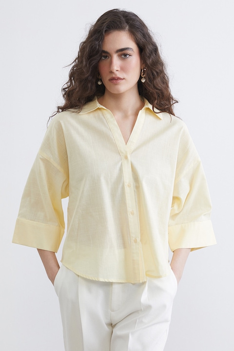 LC WAIKIKI, Camasa cu maneci 3/4, Galben deschis