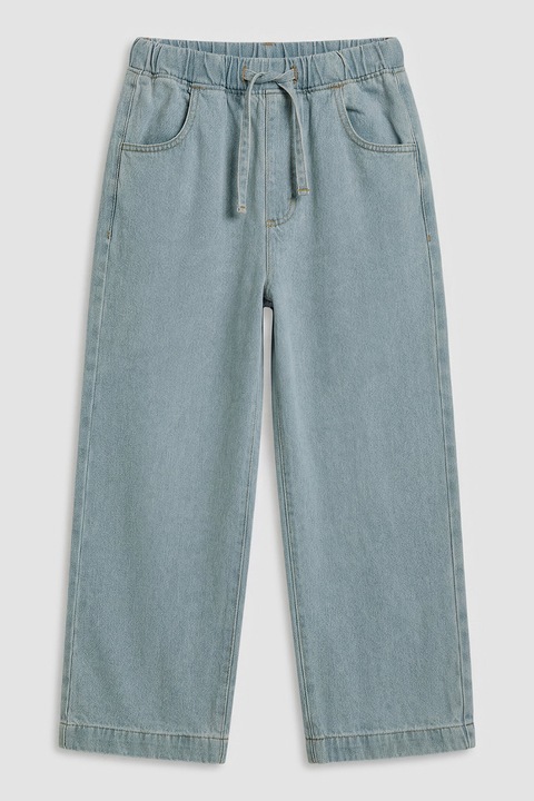 LC WAIKIKI, Blugi cu croiala ampla si cordon in talie, Albastru prafuit