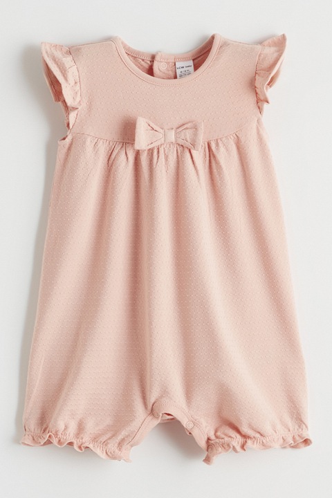 LC WAIKIKI, Salopeta din amestec de bumbac cu funda aplicata, Roz pastel