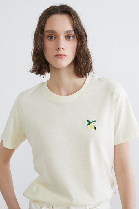 LC WAIKIKI, Tricou lejer din bumbac, Galben pal